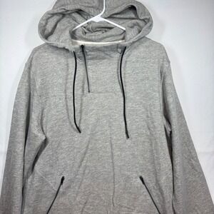 Vestige Men's Gray Pullover Hoodie Quarter Zip Zipper‎ Pockets Size L